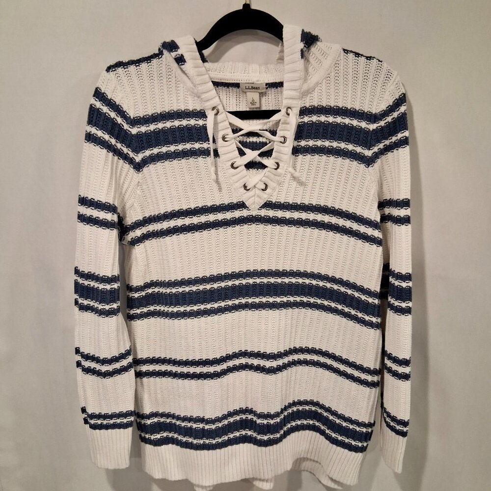 L.L. Bean Womens Striped Navy Sweater